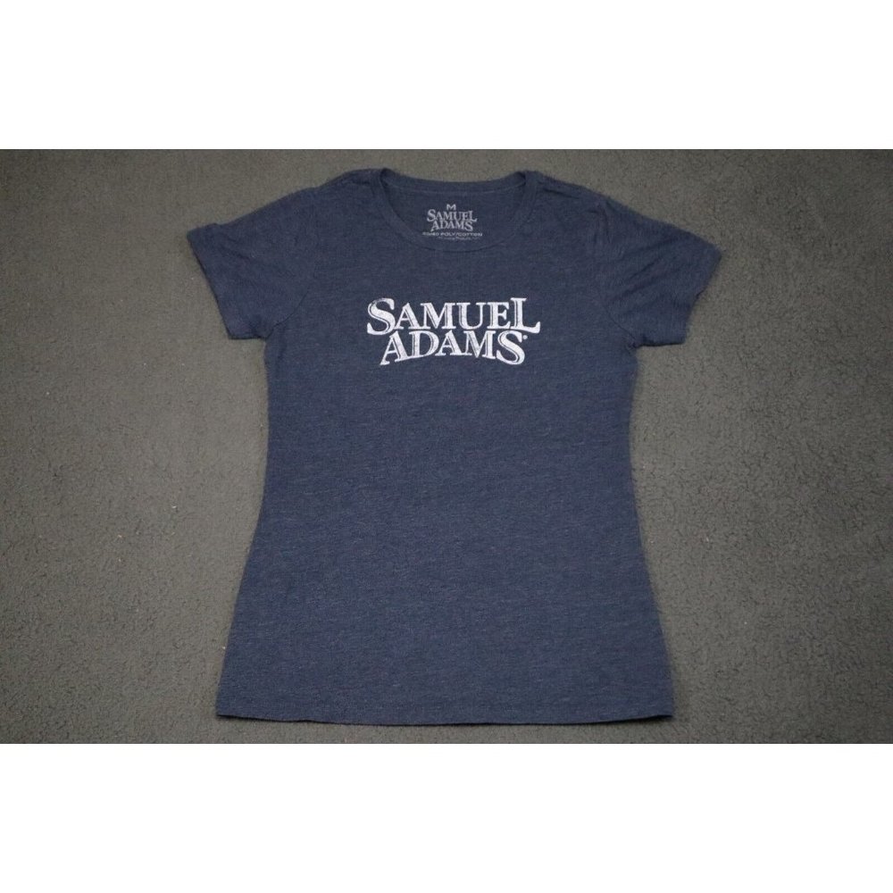 Samuel Adams Shirt Adult Medium Blue Graphics For The Love Of Beer Tee Womens